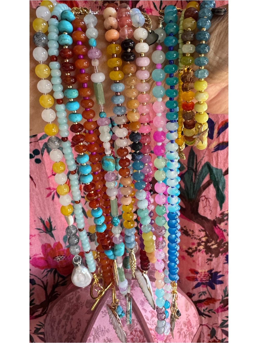 Custom order Multicolor Beaded Women’s Necklaces - Vibrant Gemstone Strand
